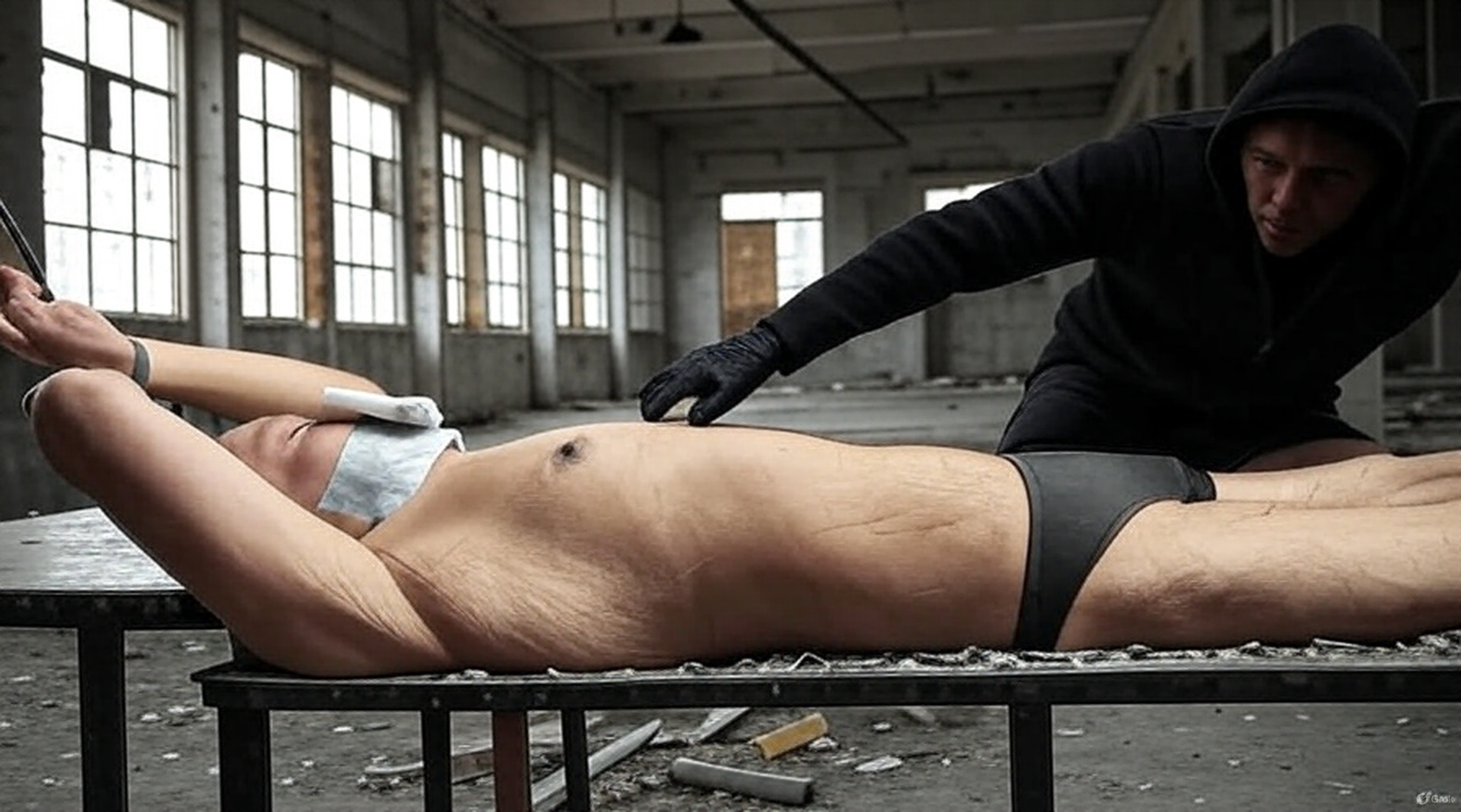 Tied up in a warehouse — 19