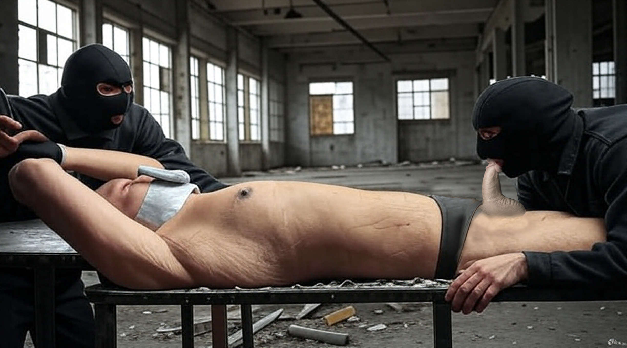 Tied up in a warehouse — 13